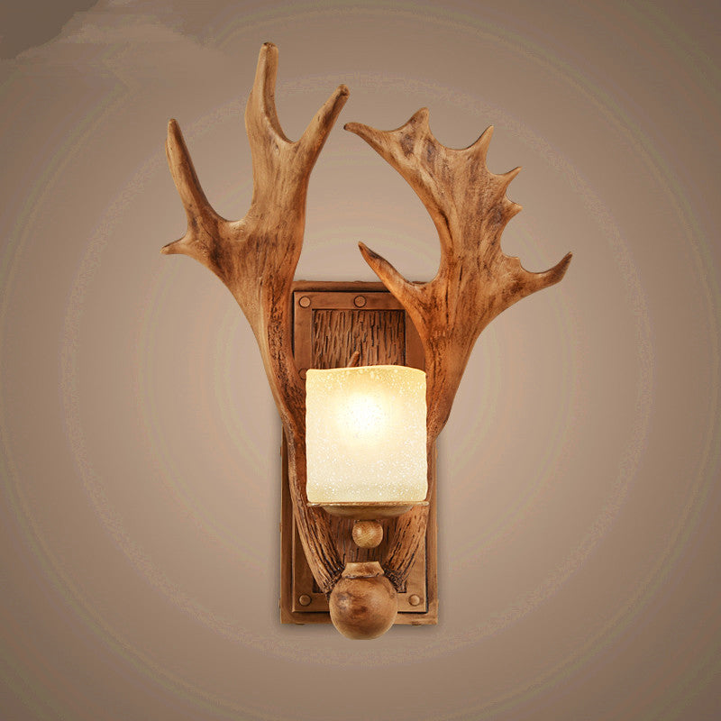 Resin Glass Deer Antler Wall Lamp