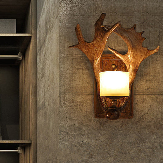 Resin Glass Deer Antler Wall Lamp