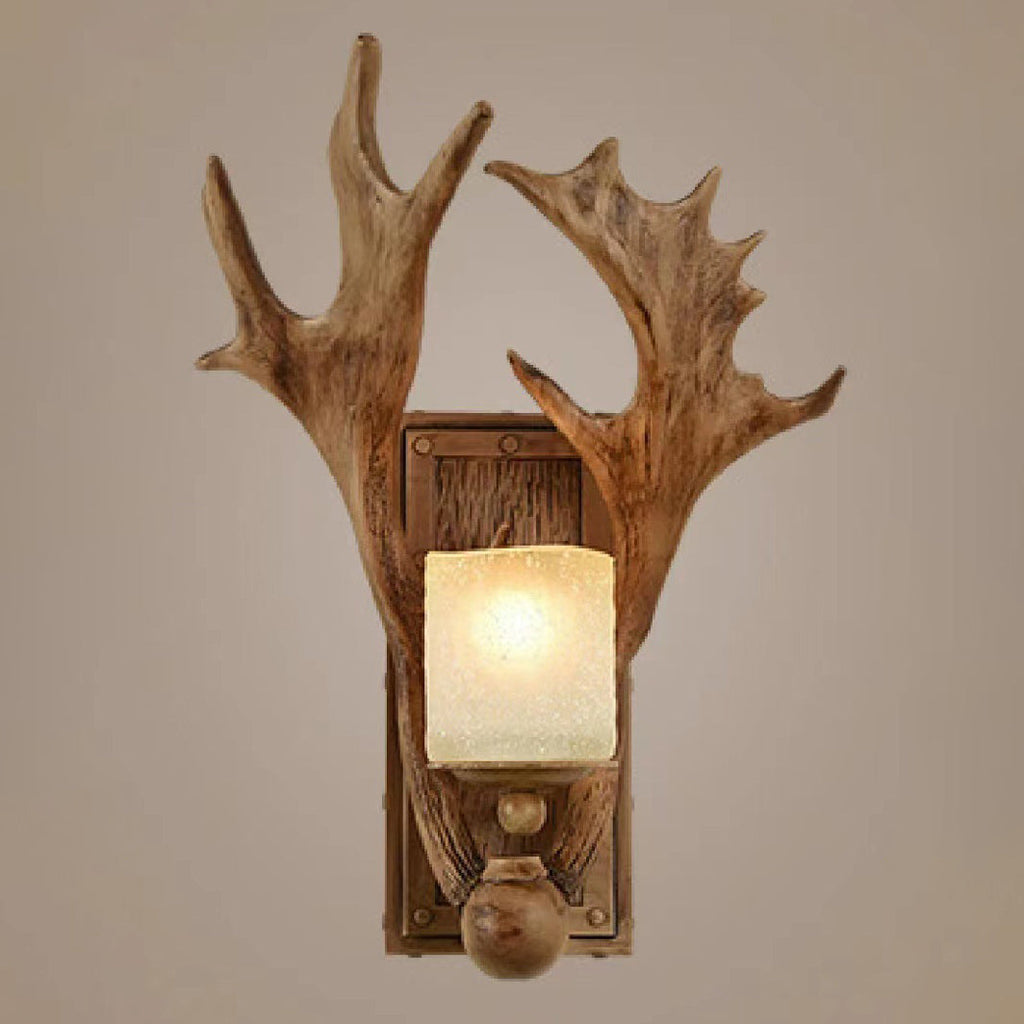 Resin Glass Deer Antler Wall Lamp