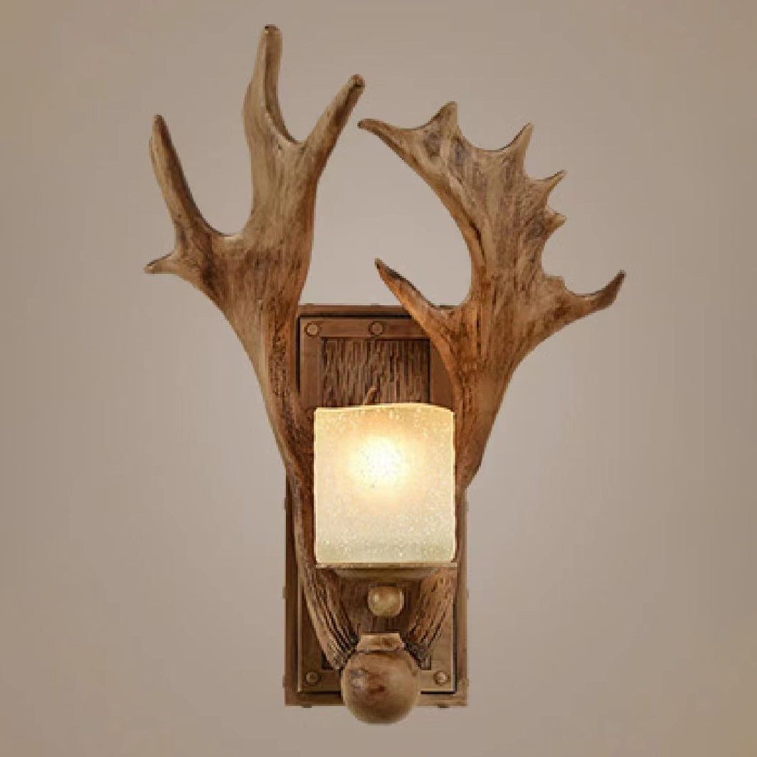 Resin Glass Deer Antler Wall Lamp