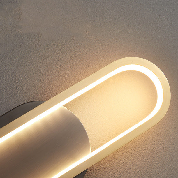 Brass Acrylic Oval Bedroom Wall Lamp