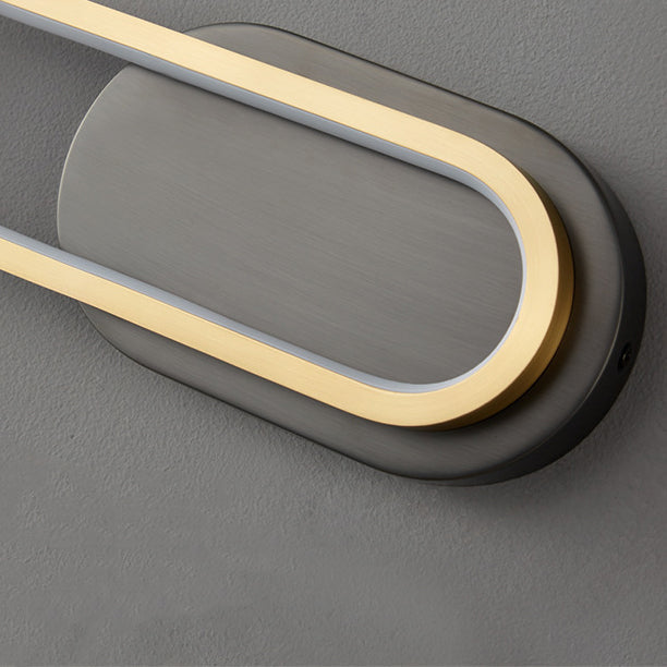 Brass Acrylic Oval Bedroom Wall Lamp