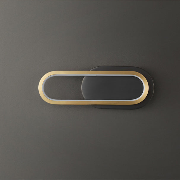 Brass Acrylic Oval Bedroom Wall Lamp