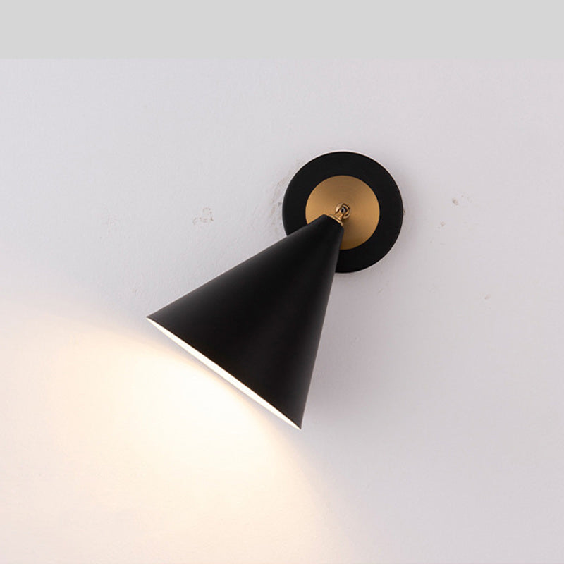 Iron Cone Rotatable Bedroom Wall Lamp