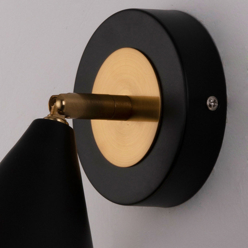 Iron Cone Rotatable Bedroom Wall Lamp