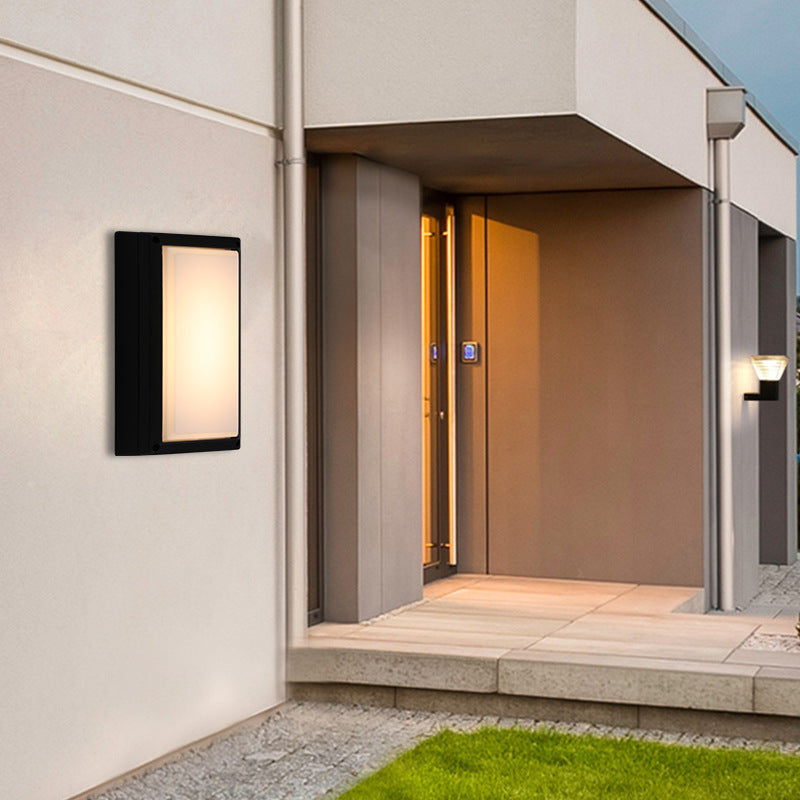 Aluminum PC Rectangular Patio Outdoor Light