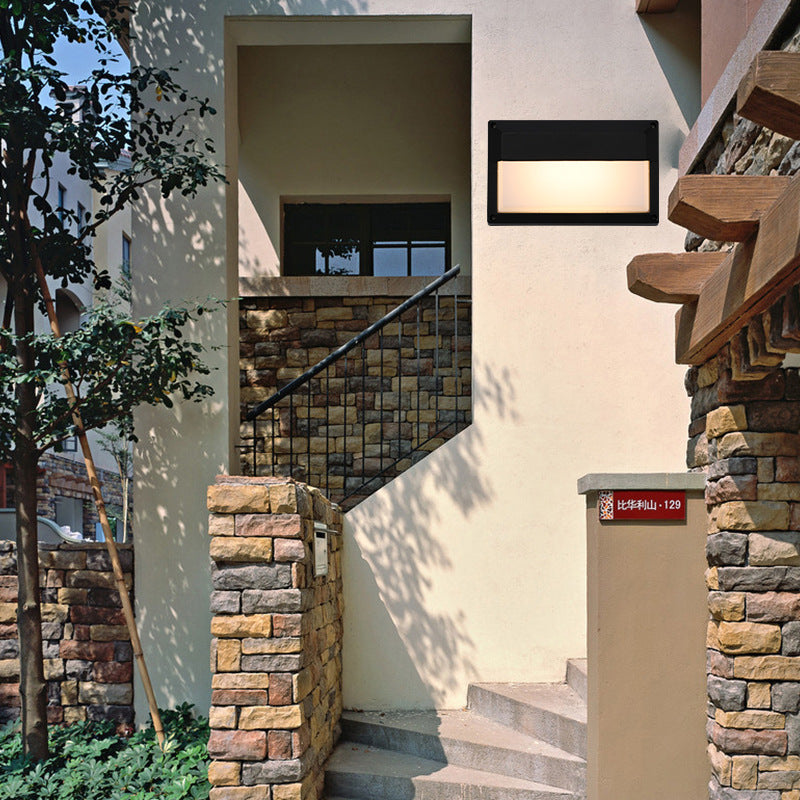 Aluminum PC Rectangular Patio Outdoor Light