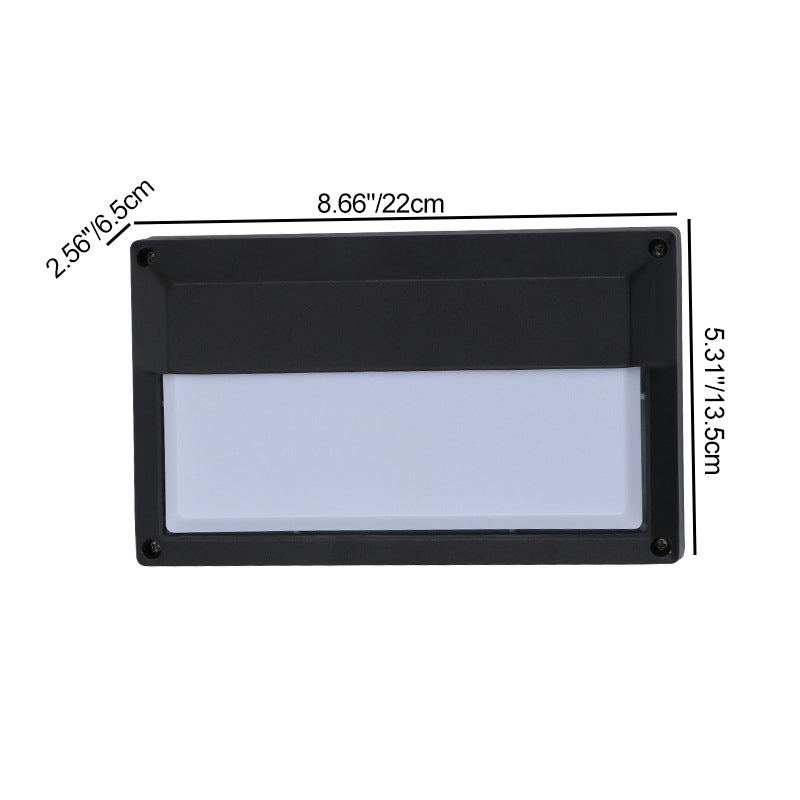Aluminum PC Rectangular Patio Outdoor Light