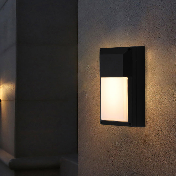 Aluminum PC Rectangular Patio Outdoor Light