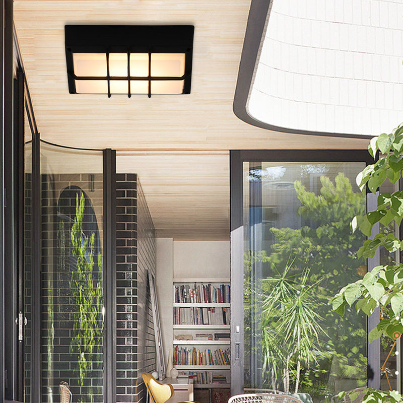 Aluminum PC Grid-Shaped Patio Outdoor Light