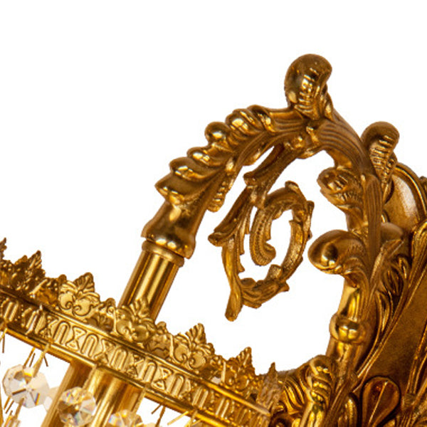 Solid Brass Crystal Carved Wall Lamp