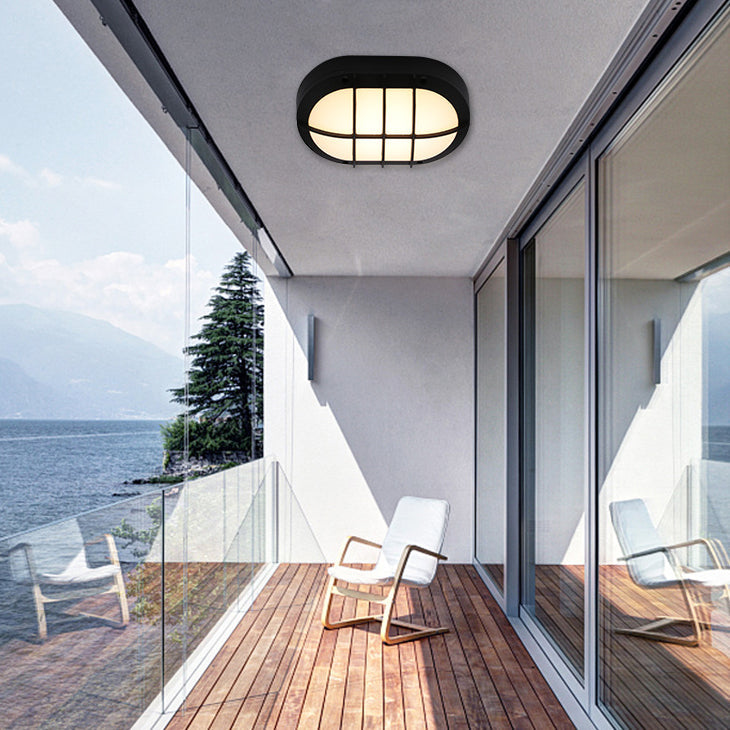 Aluminum PC Oval Patio Outdoor Light
