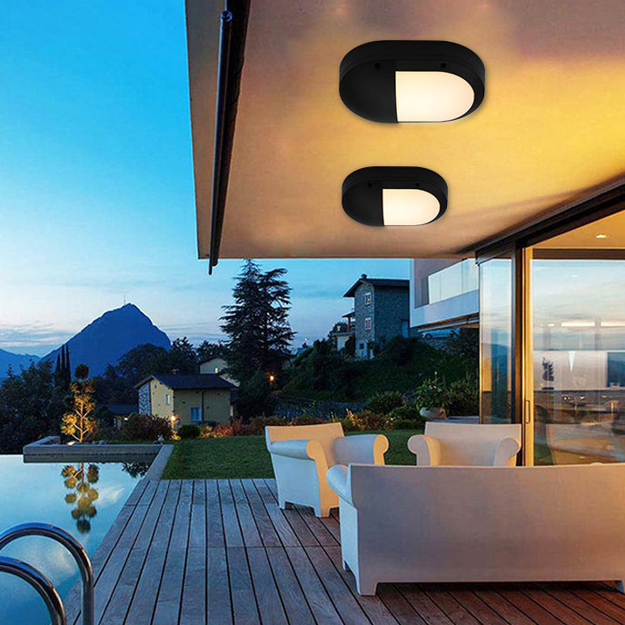 Aluminum PC Oval Patio Outdoor Light