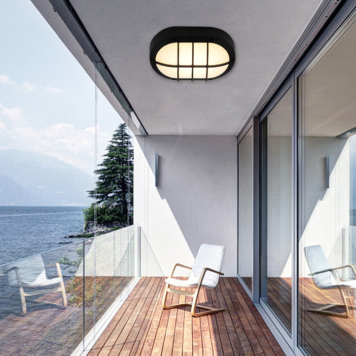 Aluminum PC Oval Patio Outdoor Light