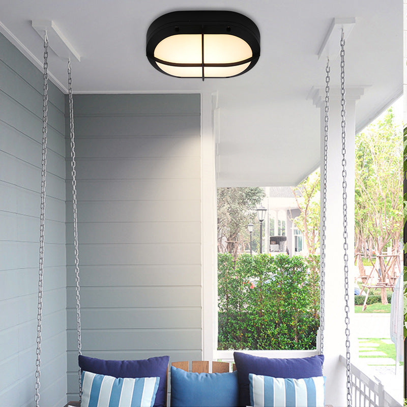 Aluminum PC Oval Patio Outdoor Light