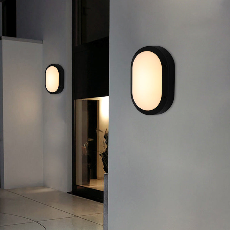 Aluminum PC Oval Patio Outdoor Light