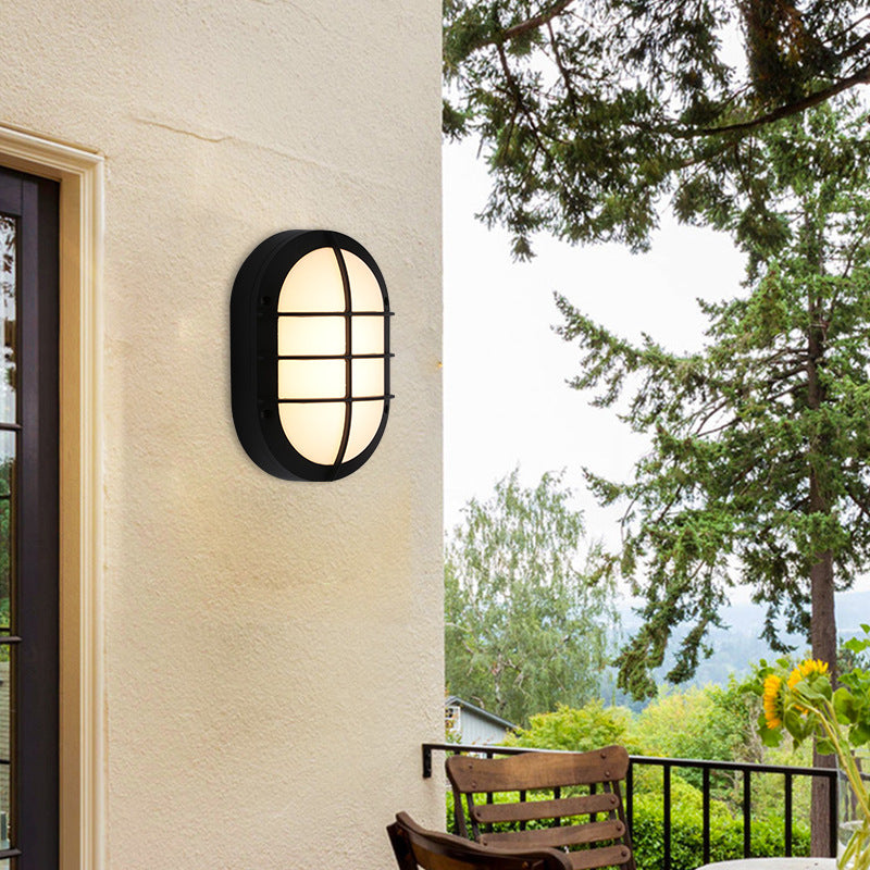 Aluminum PC Oval Patio Outdoor Light