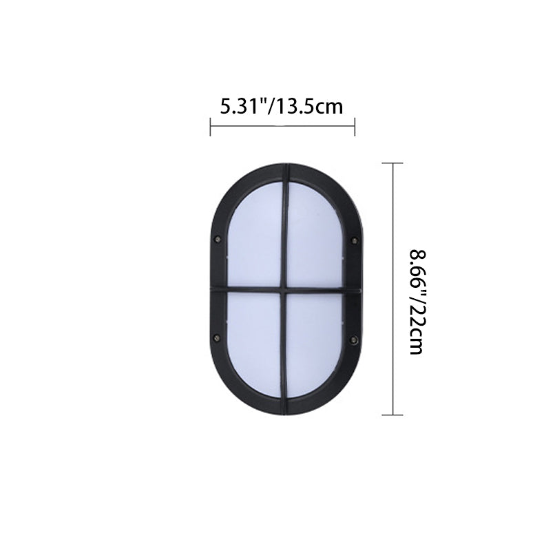 Aluminum PC Oval Patio Outdoor Light