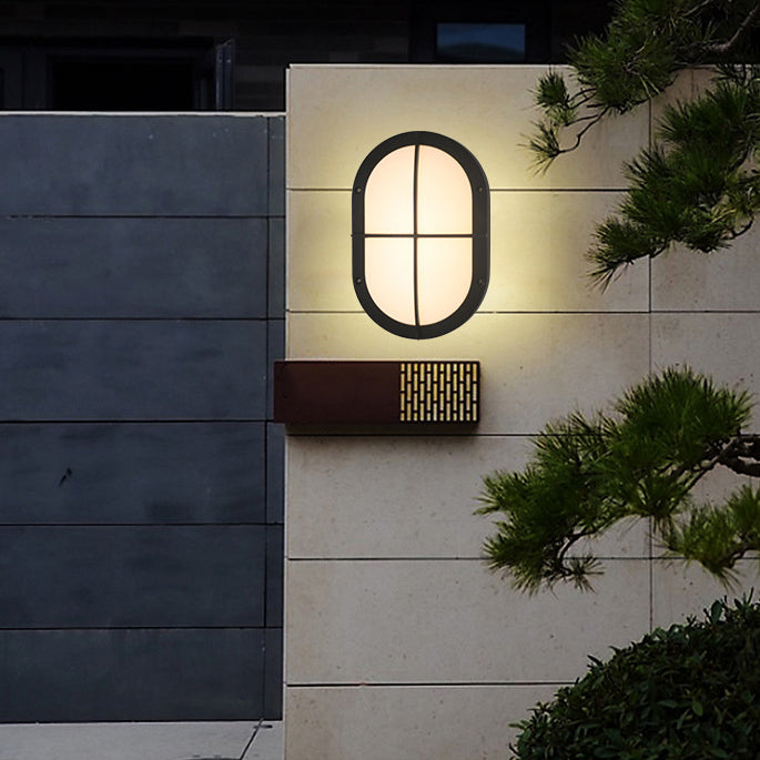 Aluminum PC Oval Patio Outdoor Light