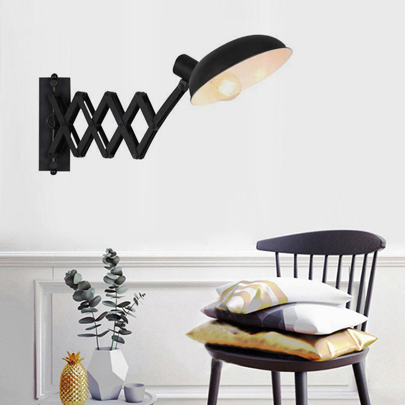Iron Extendable Arm Round Wall Lamp