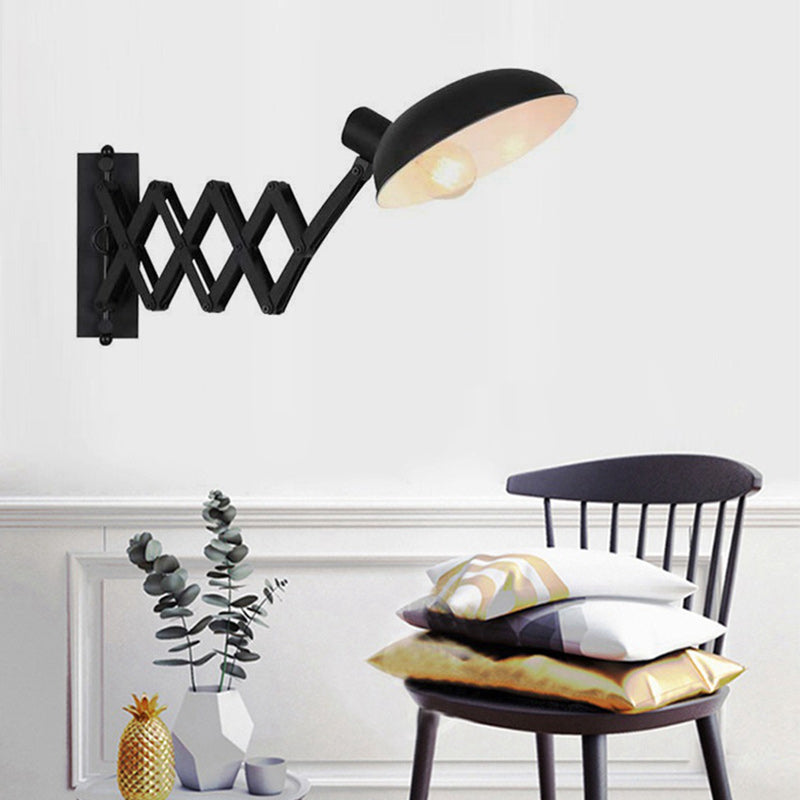 Iron Extendable Arm Round Wall Lamp