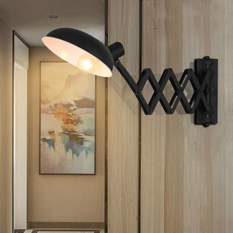 Iron Extendable Arm Round Wall Lamp