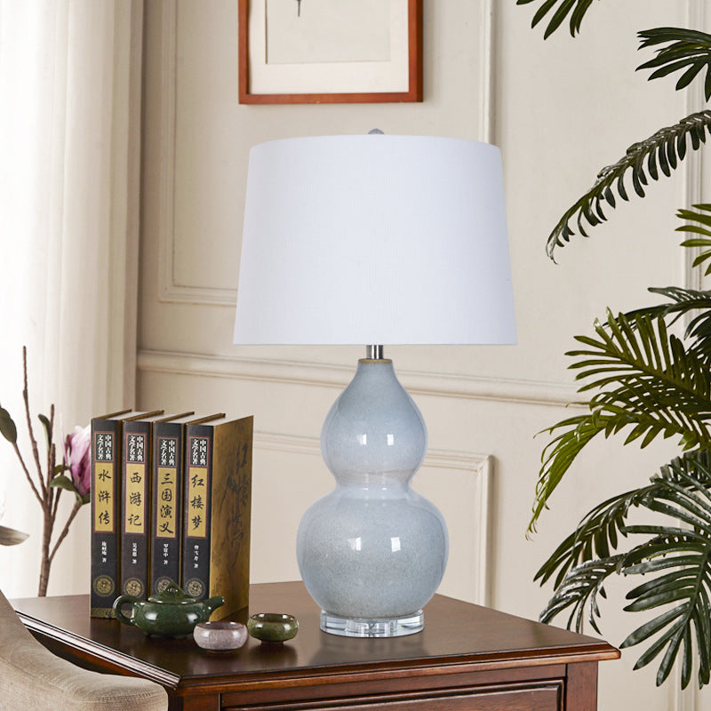 Ceramic Crystal Gourd Round Table Lamp