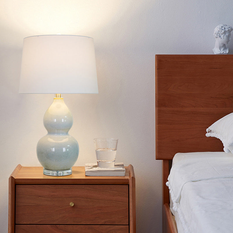 Ceramic Crystal Gourd Round Table Lamp