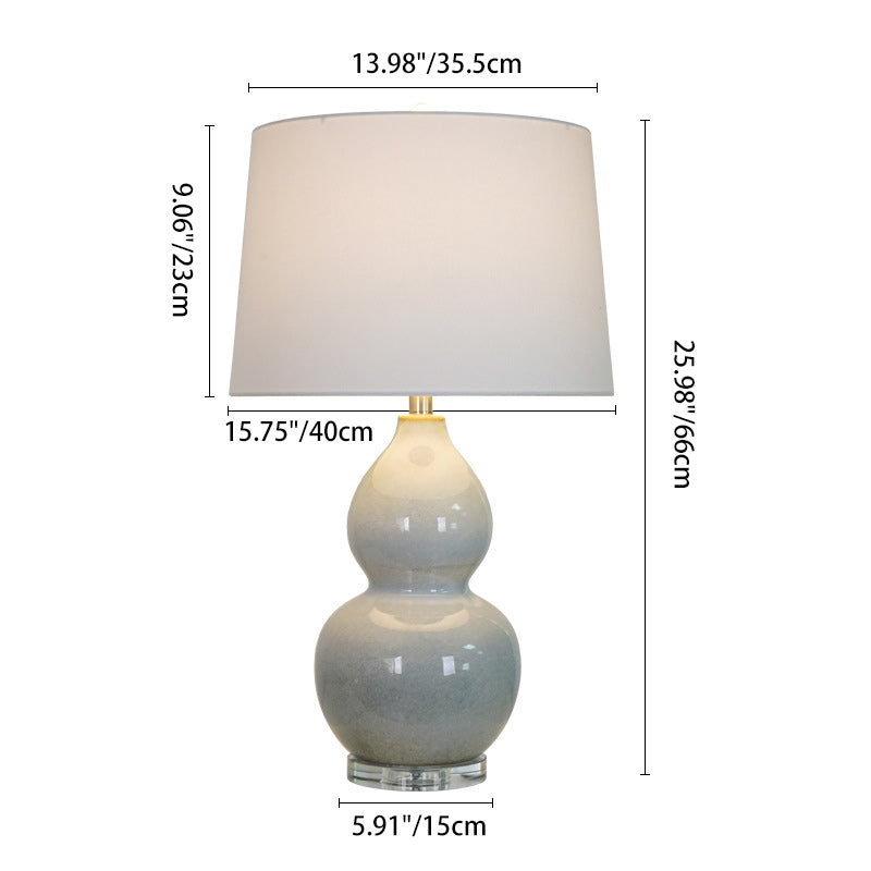 Ceramic Crystal Gourd Round Table Lamp