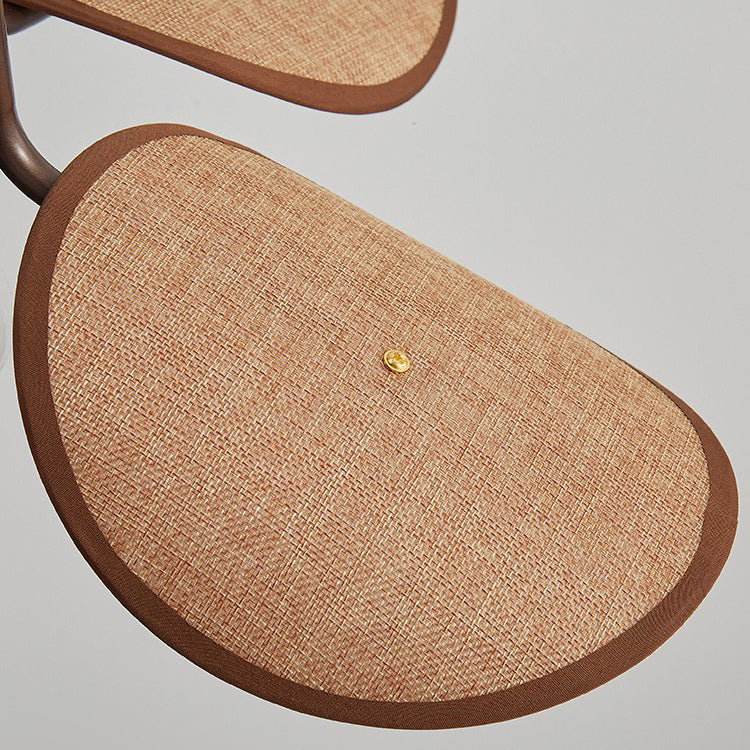 Wood Iron Curved Arm Wall Lamp