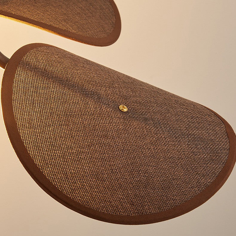 Wood Iron Curved Arm Wall Lamp