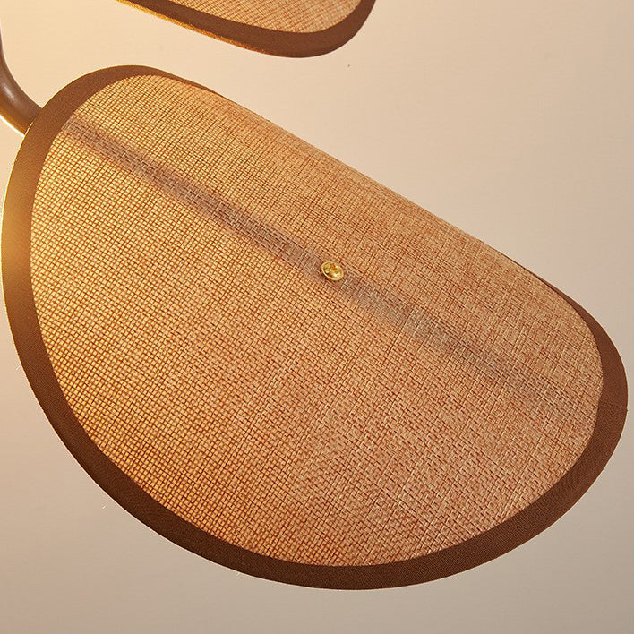 Wood Iron Curved Arm Wall Lamp