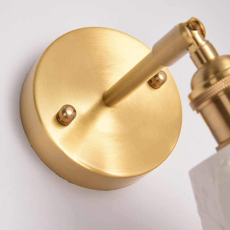 Brass Ceramic Round Elk-Print Wall Lamp