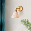 Brass Ceramic Round Elk-Print Wall Lamp