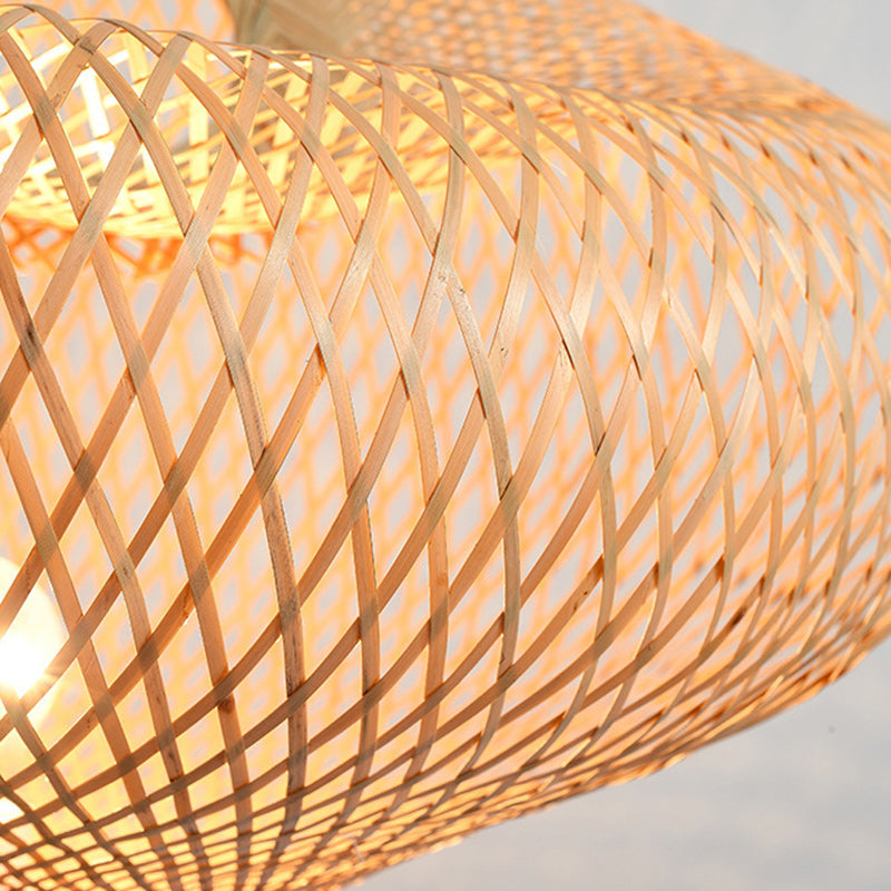 Bamboo Wood Tripod Irregular Floor Lamp