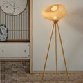 Bamboo Wood Tripod Irregular Floor Lamp