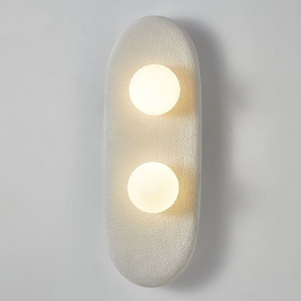 Polystyrene Oval Globe Bedroom 2-Light Wall Lamp