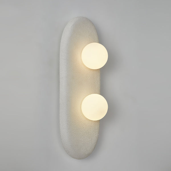 Polystyrene Oval Globe Bedroom 2-Light Wall Lamp