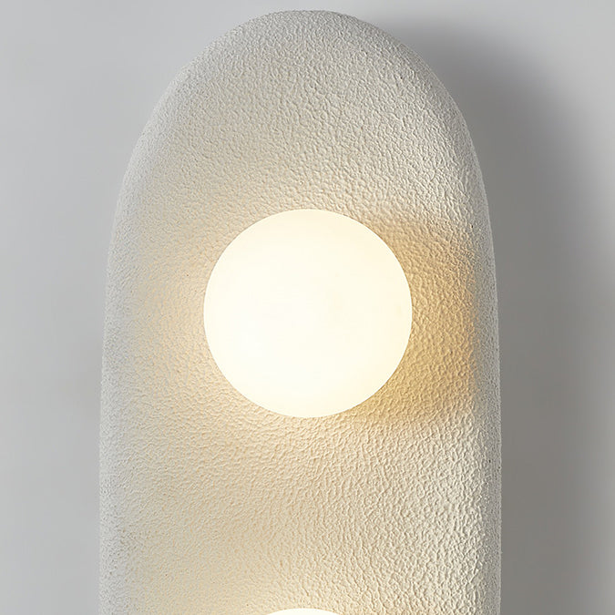 Polystyrene Oval Globe Bedroom 2-Light Wall Lamp