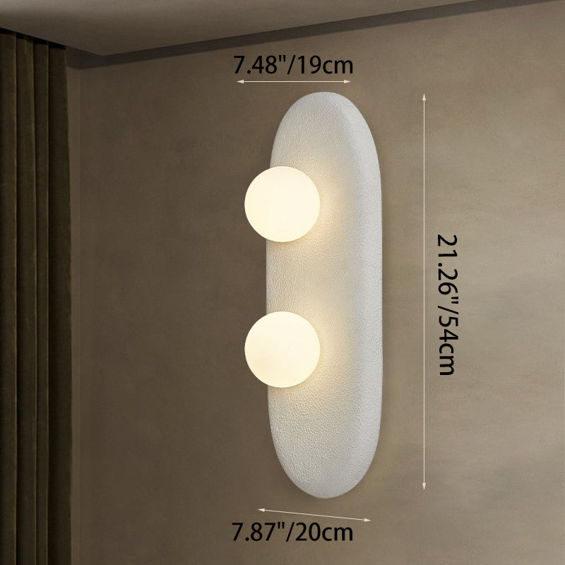Polystyrene Oval Globe Bedroom 2-Light Wall Lamp