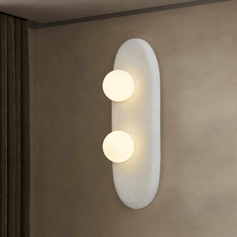 Polystyrene Oval Globe Bedroom 2-Light Wall Lamp