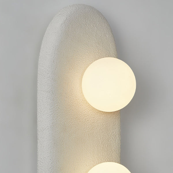 Polystyrene Oval Globe Bedroom 2-Light Wall Lamp