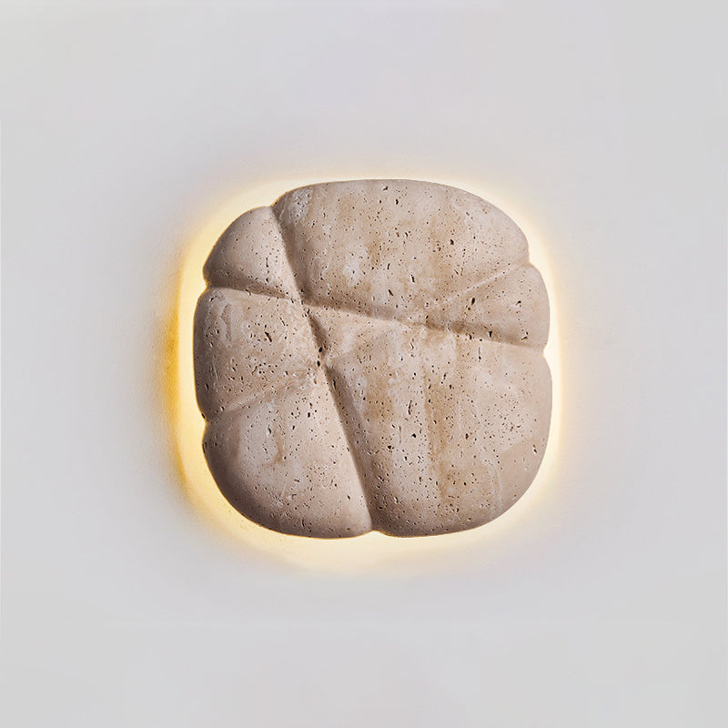 Beige Travertine Irregular Square Wall Lamp