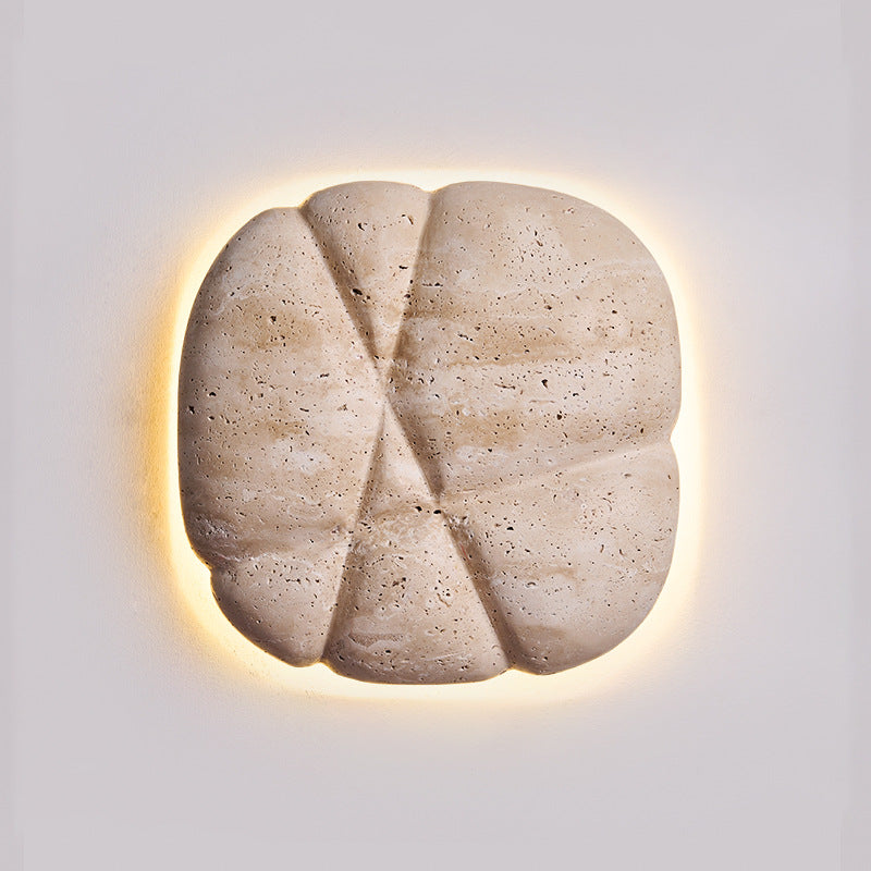 Beige Travertine Irregular Square Wall Lamp