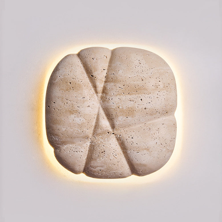 Beige Travertine Irregular Square Wall Lamp