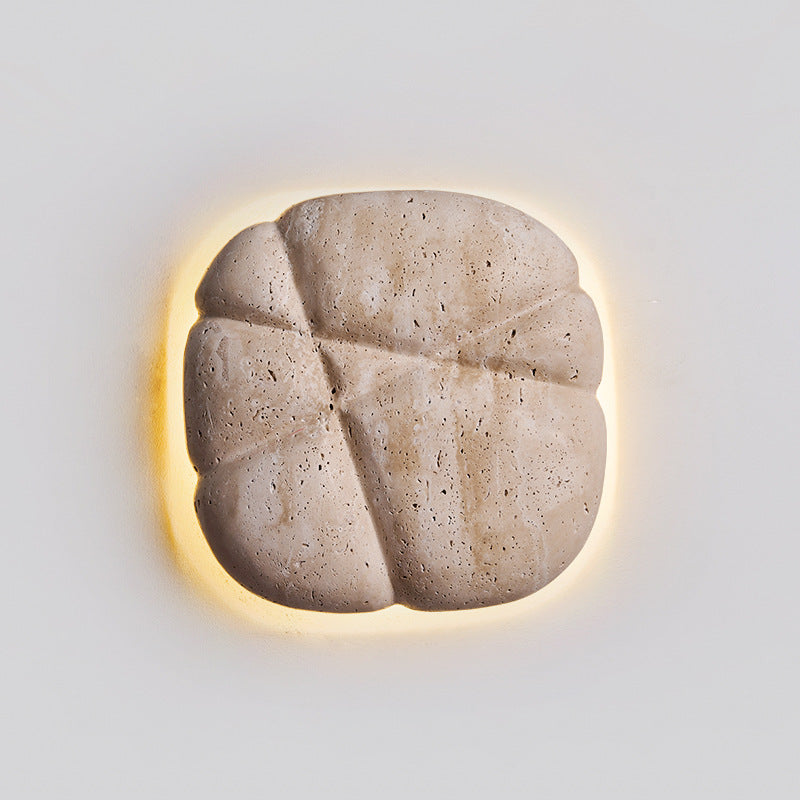 Beige Travertine Irregular Square Wall Lamp