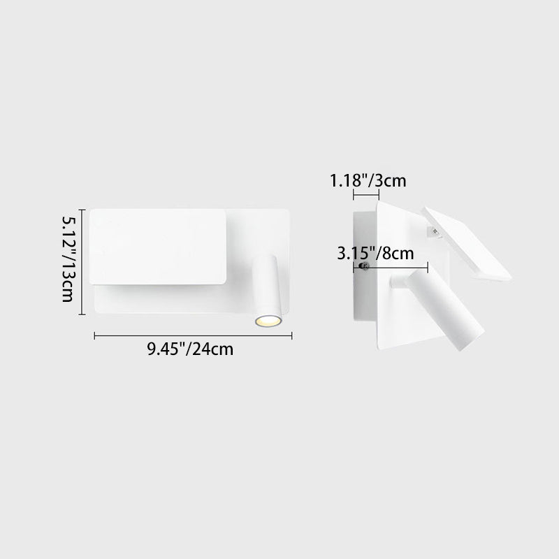 Aluminum Rectangular Bedroom Living Wall Lamp