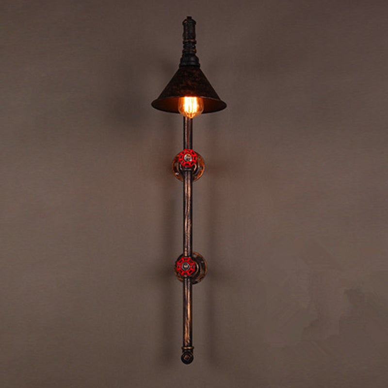 Iron Pipe Cone Living Wall Lamp