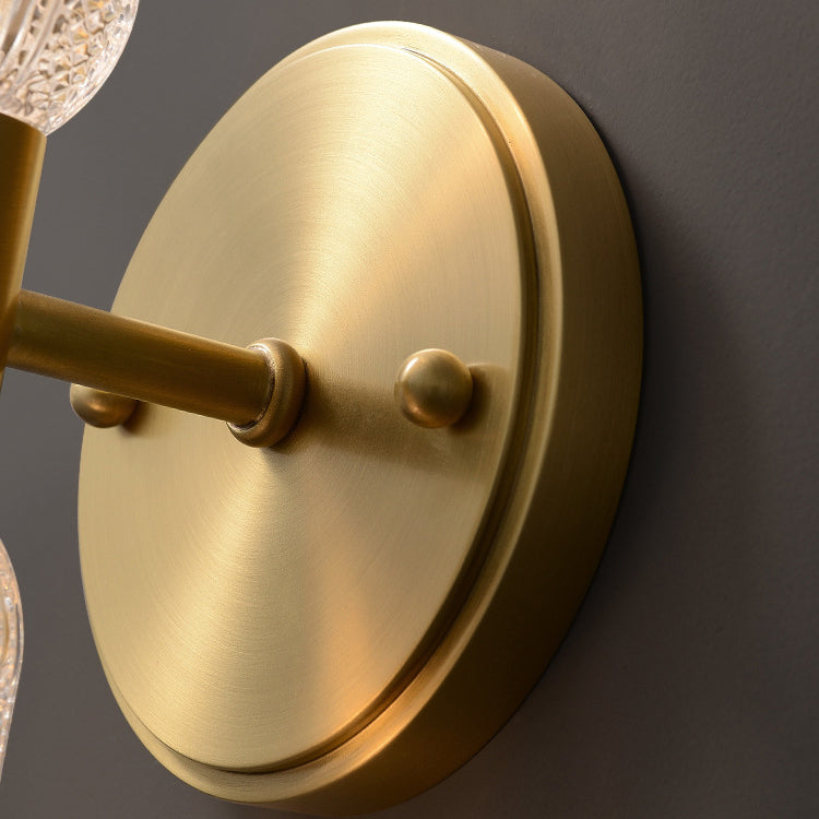 Copper Glass Cylinder Diamond 2-Light Wall Lamp