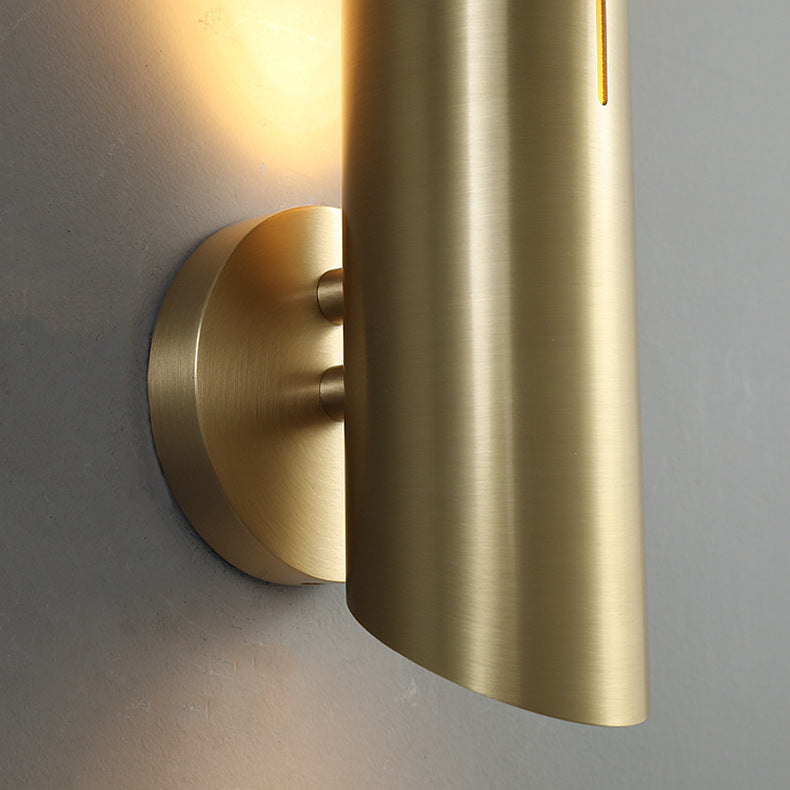 Copper Triangular Cylindrical Living Wall Lamp